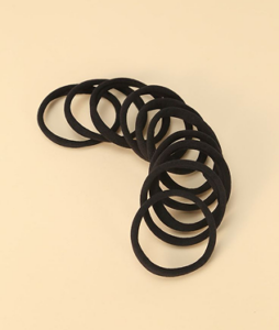 10 pièces Minimaliste Élastique À Cheveux Pour Femme Fille , Sans Couture Épais Noir Bandeau Pour Cheveux , Élastique Cravates Cheveux Pas De Dommage Queue De Cheval Support
