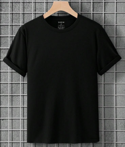 homens Camiseta sólido gola redonda